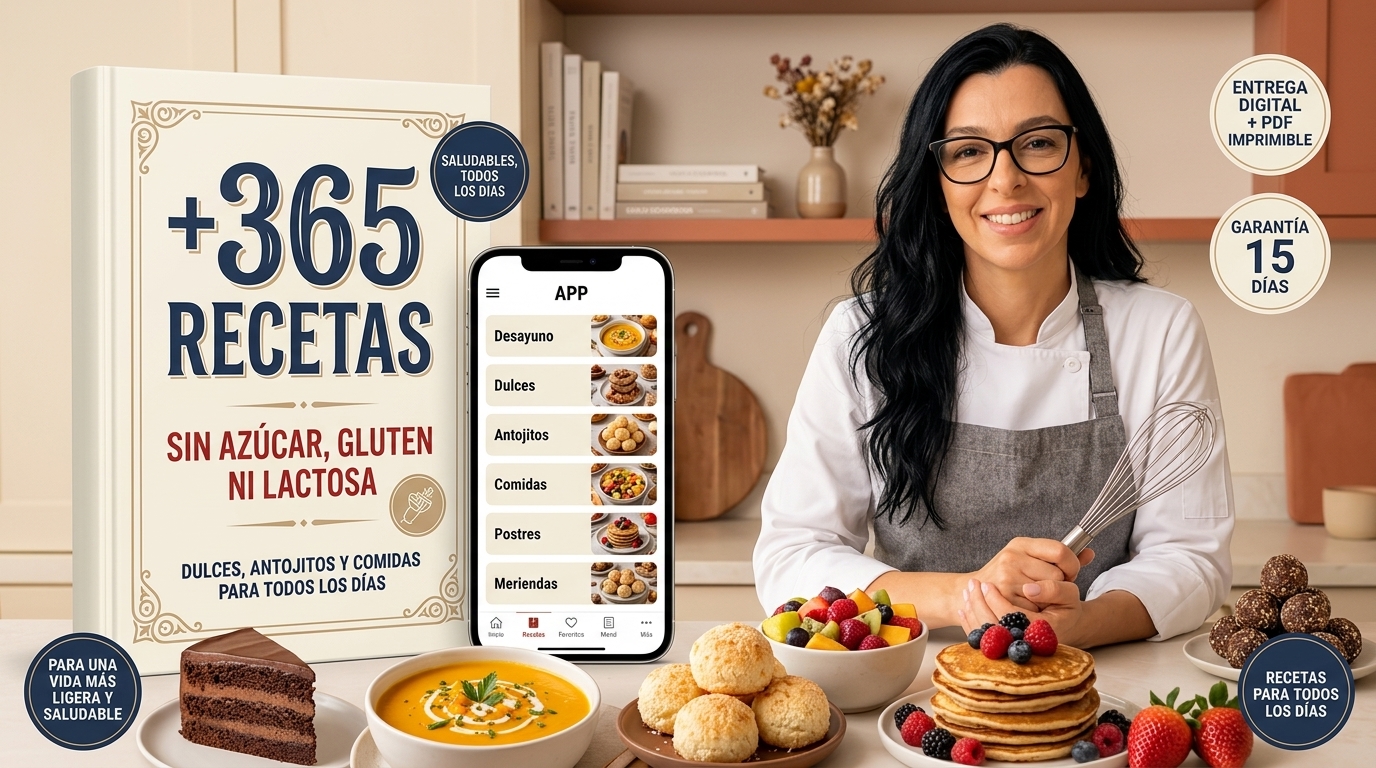 Chef Julia con el libro Cocina Sin Culpa