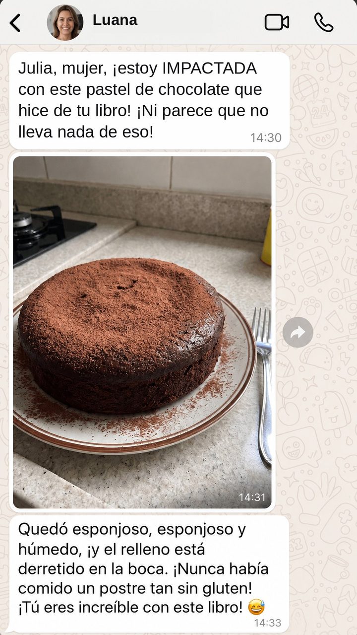 Testimonio de clienta: pastel de chocolate